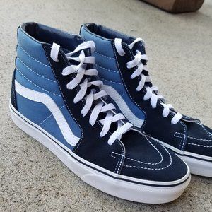 Vans Sk-8 Hi, Womens 8.5, Navy/White Hightop